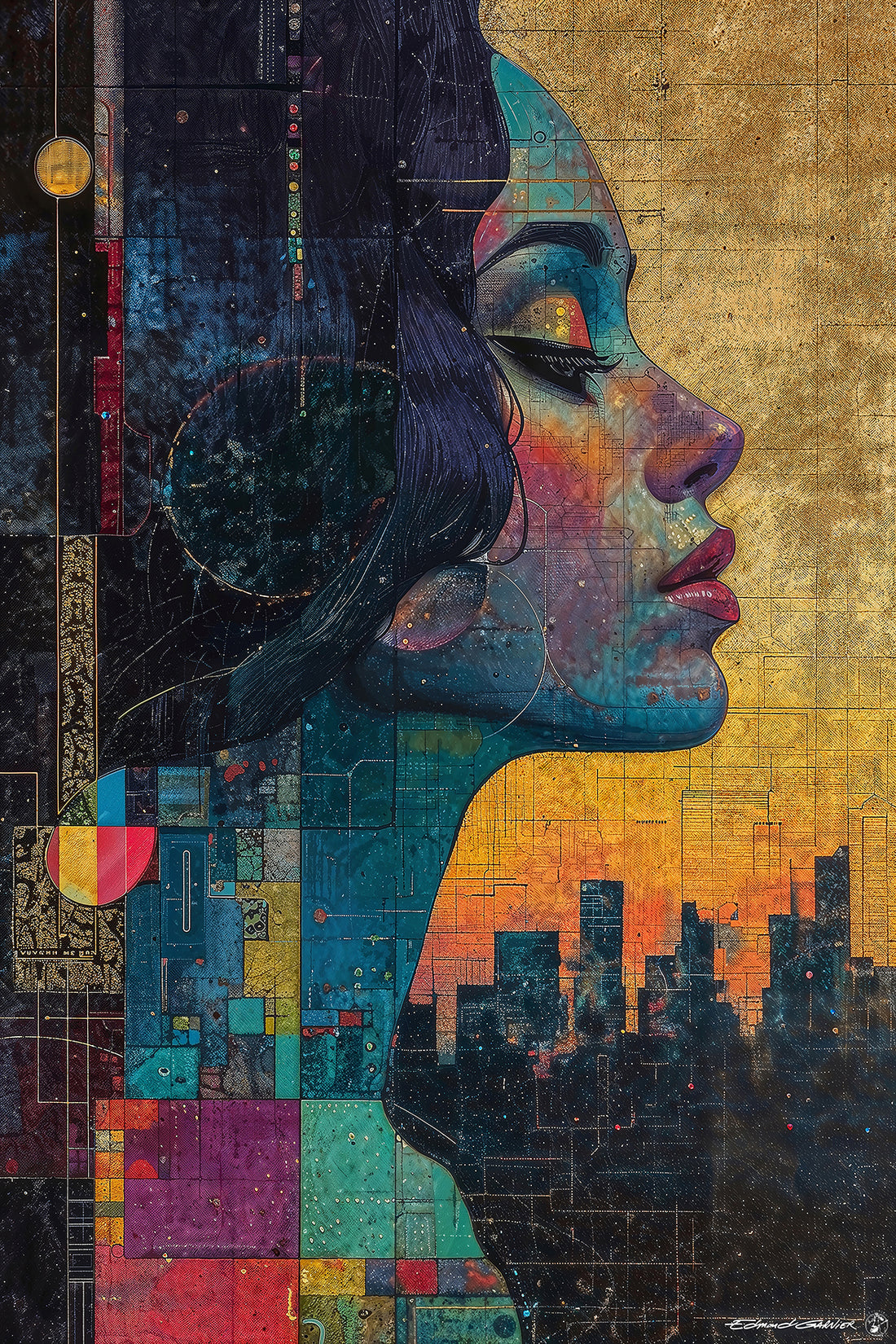 Agartha – Peinture futuriste introspective par Edmond Garnier