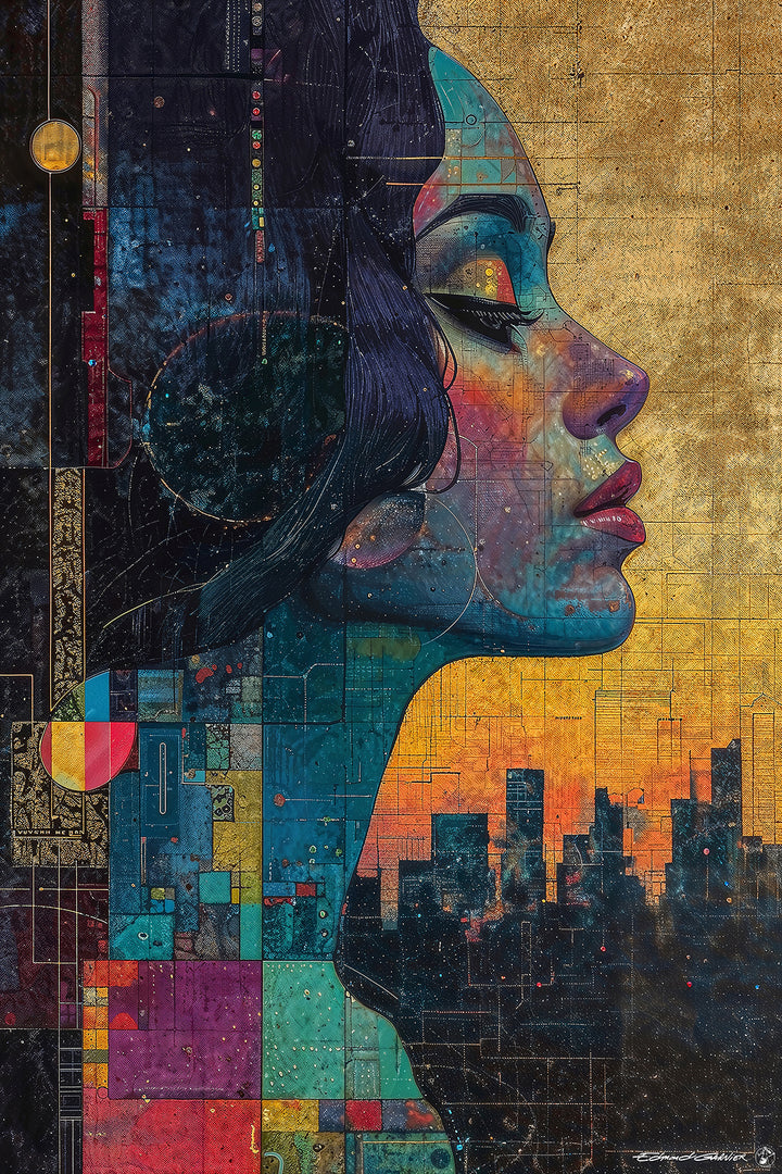 Agartha – Peinture futuriste introspective par Edmond Garnier