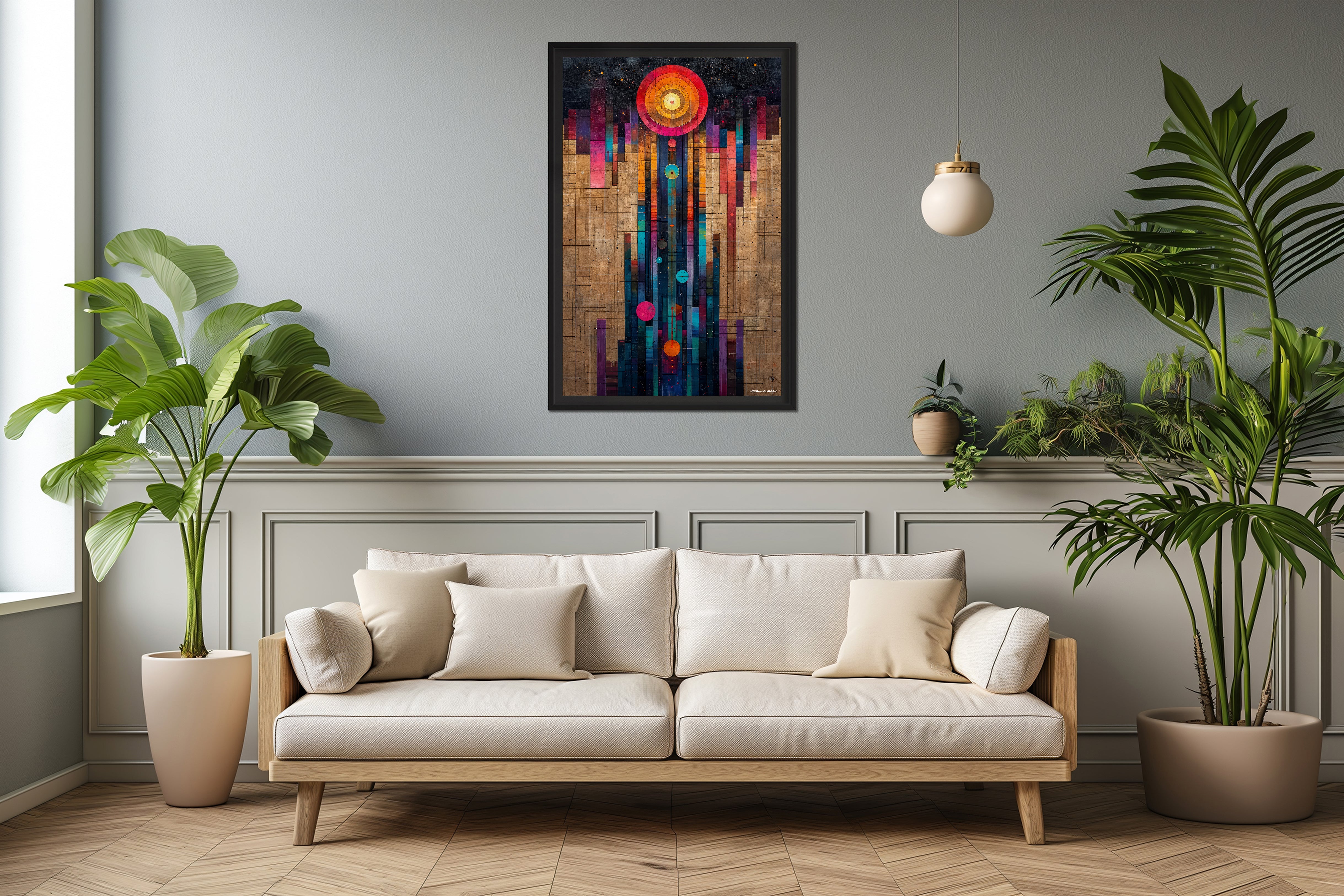 Arcadie – Peinture futuriste introspective par Edmond Garnier