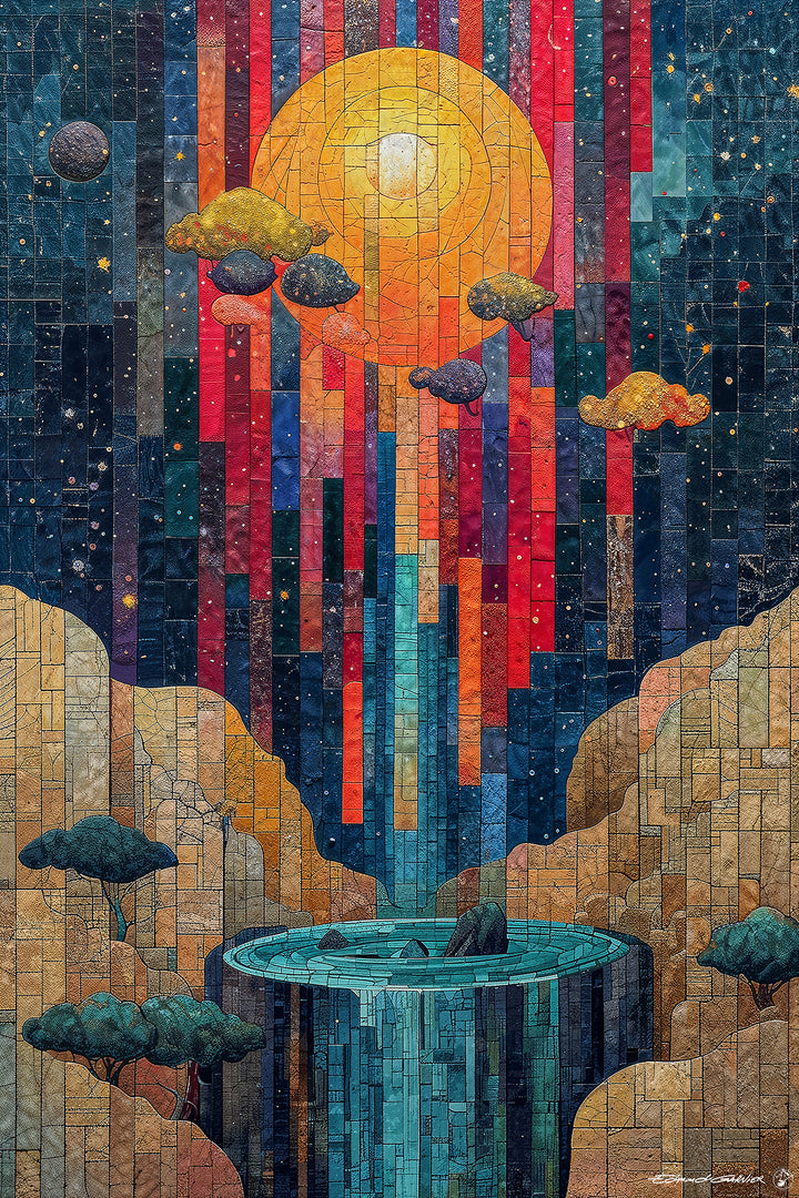 Asgard – Peinture futuriste introspective par Edmond Garnier