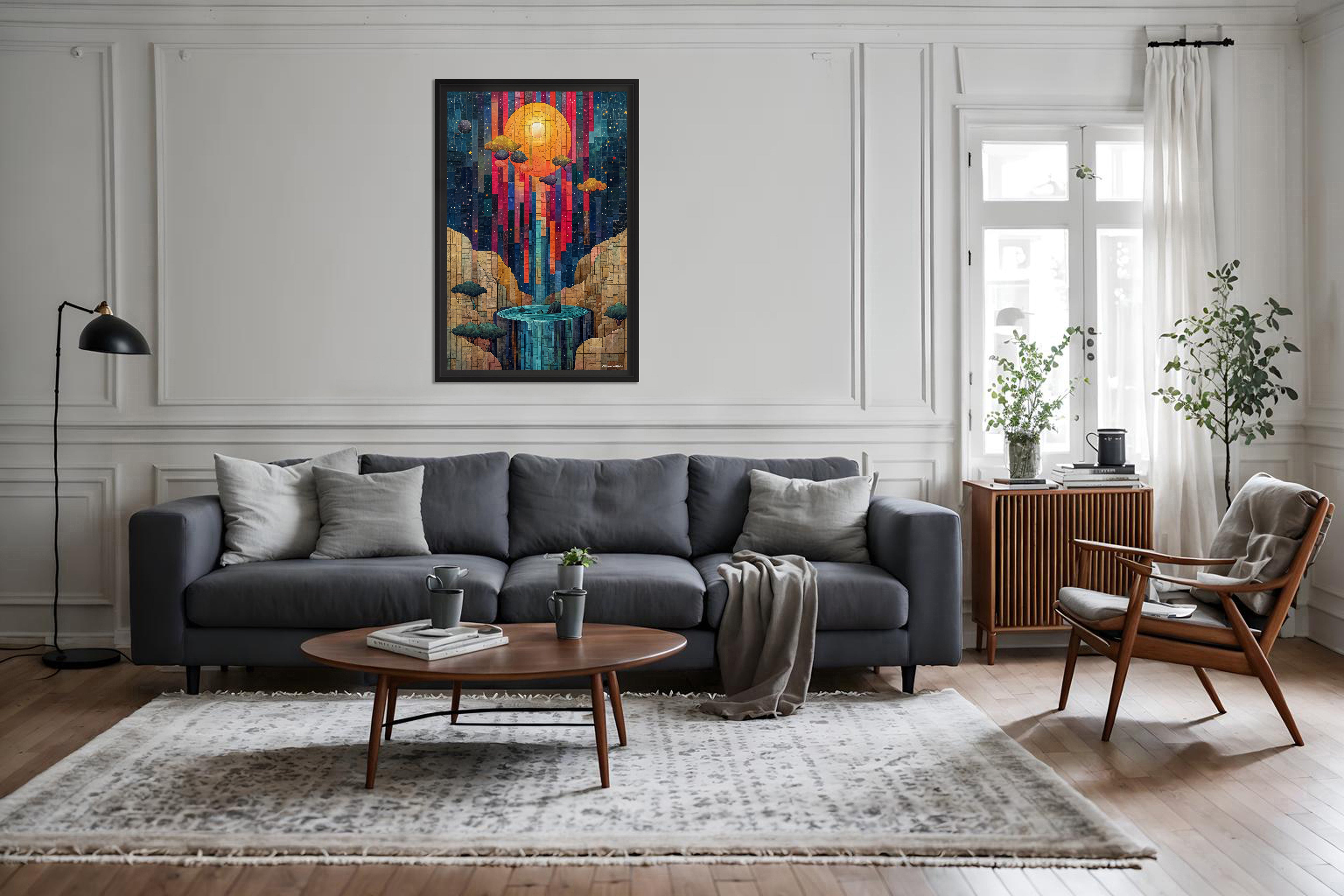 Asgard – Peinture futuriste introspective par Edmond Garnier