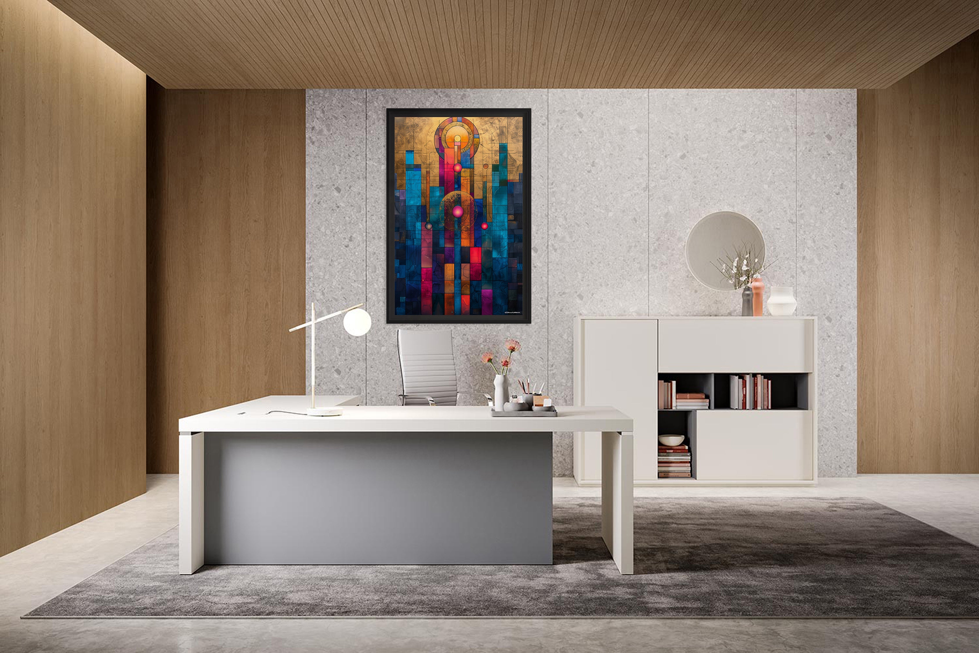 Atlantide – Peinture futuriste introspective par Edmond Garnier