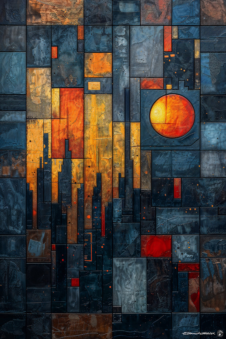 Avalon – Peinture futuriste introspective par Edmond Garnier