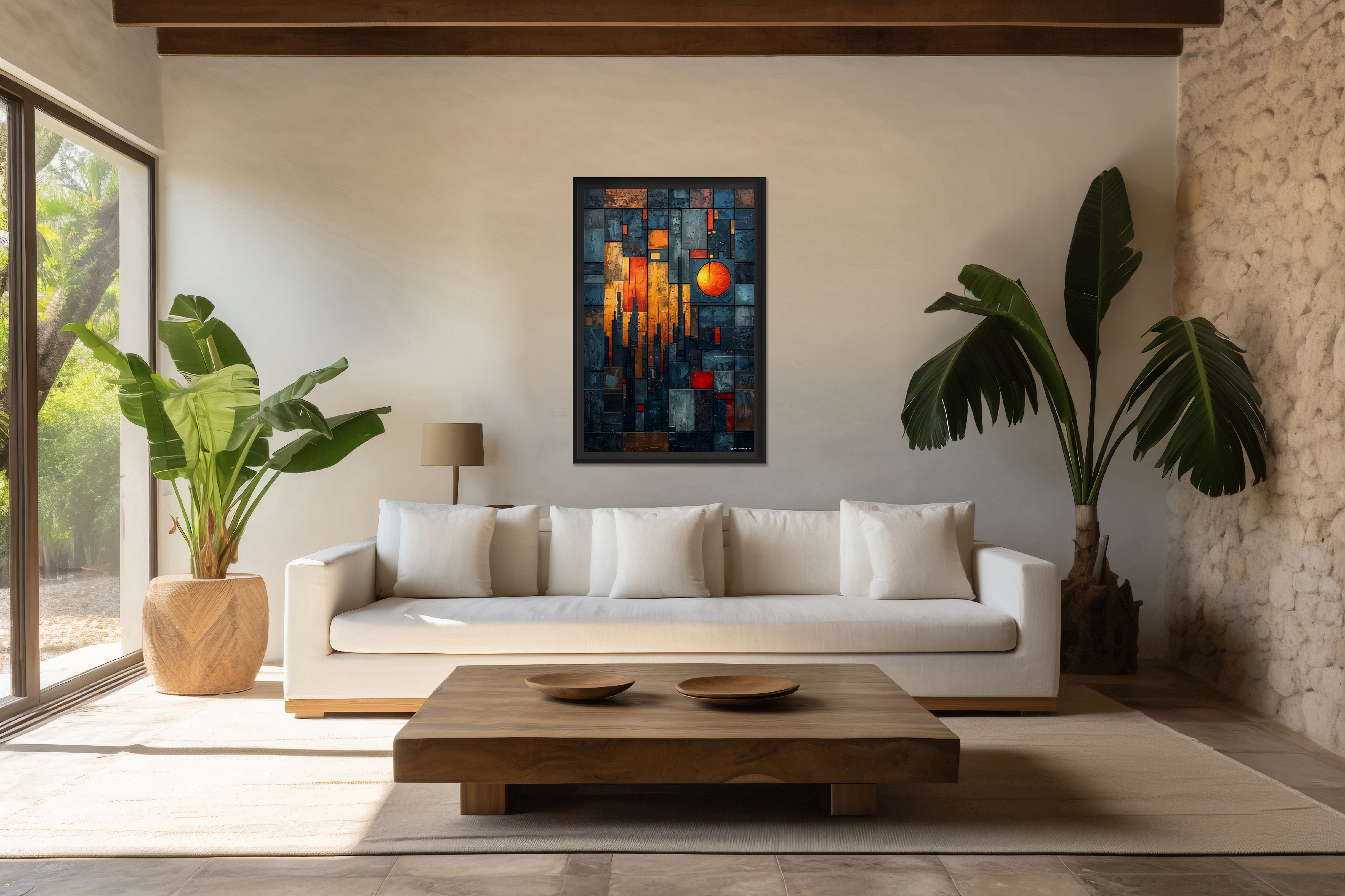 Avalon – Peinture futuriste introspective par Edmond Garnier