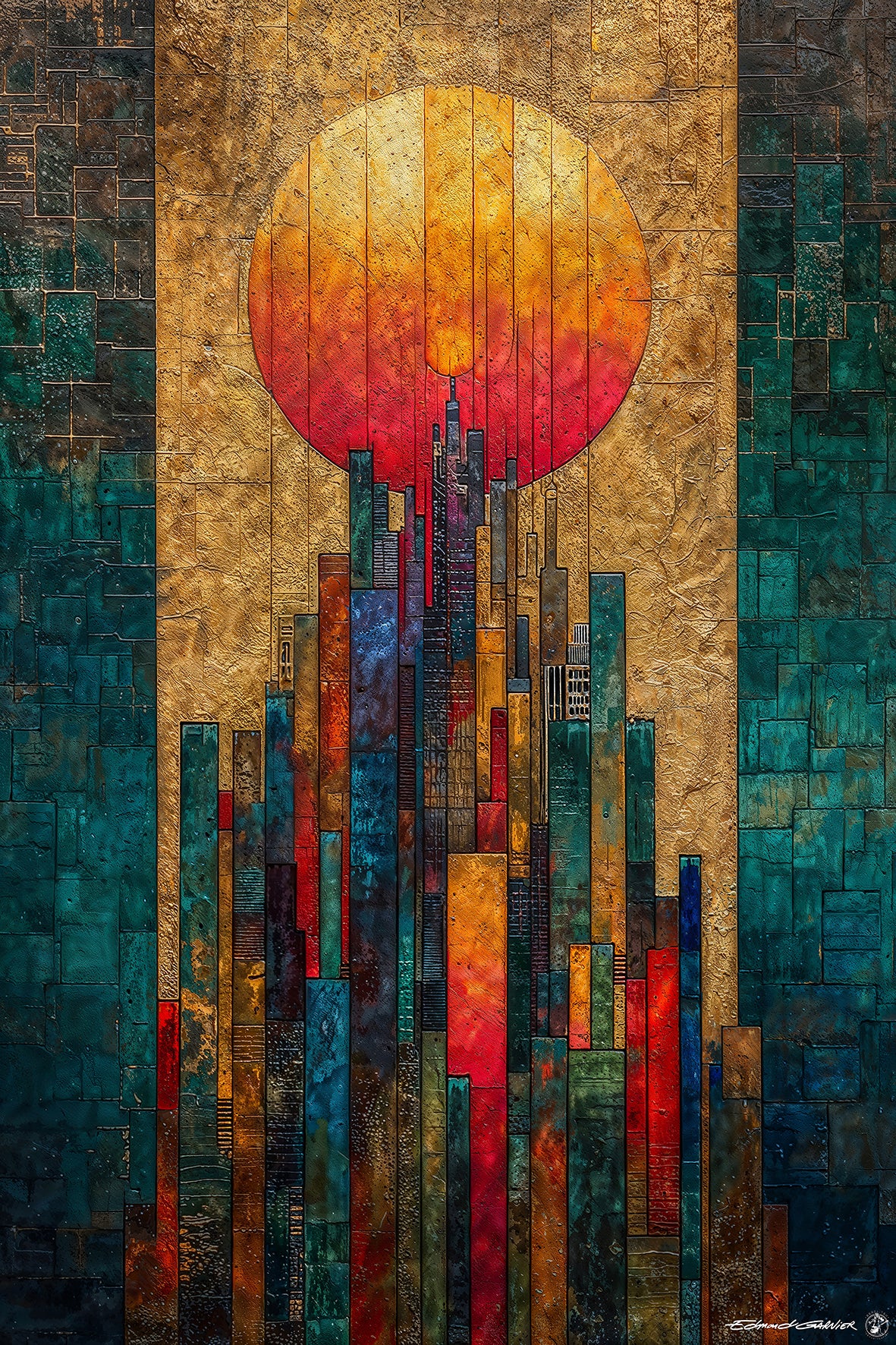 Babylone – Peinture futuriste introspective par Edmond Garnier