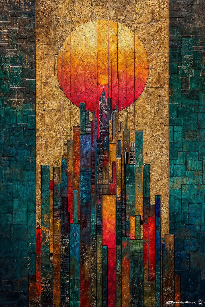 Babylone – Peinture futuriste introspective par Edmond Garnier