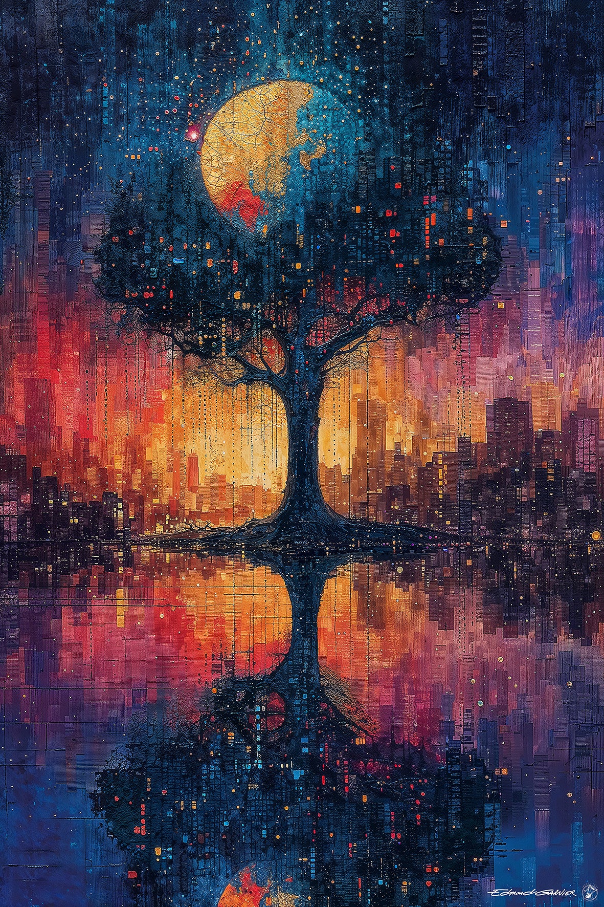 Hyperborée – Peinture futuriste introspective par Edmond Garnier