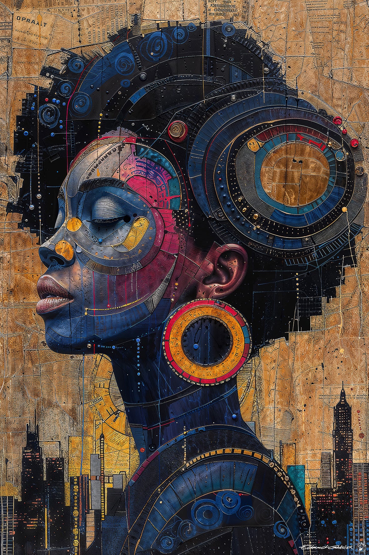 Nakara – Peinture futuriste introspective par Edmond Garnier