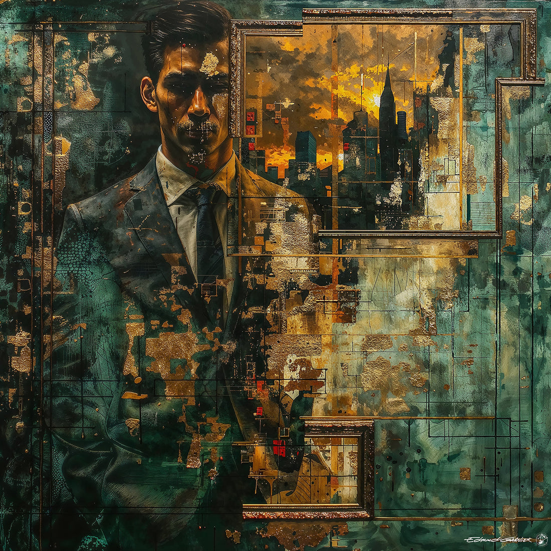 Recadrage – Peinture figurative introspective par Edmond Garnier