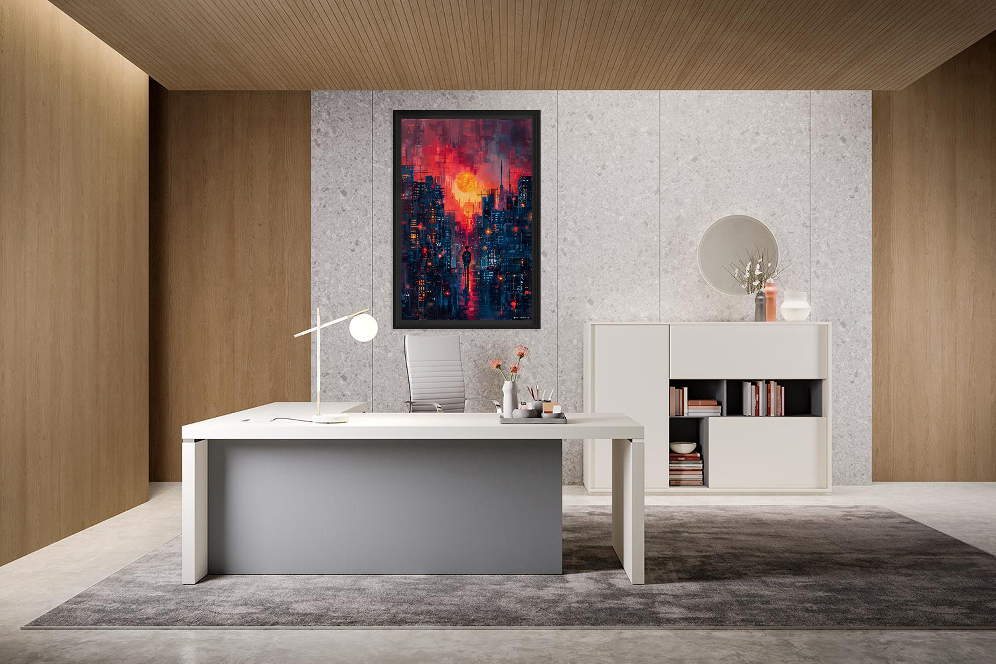 Shambhala – Peinture futuriste introspective par Edmond Garnier