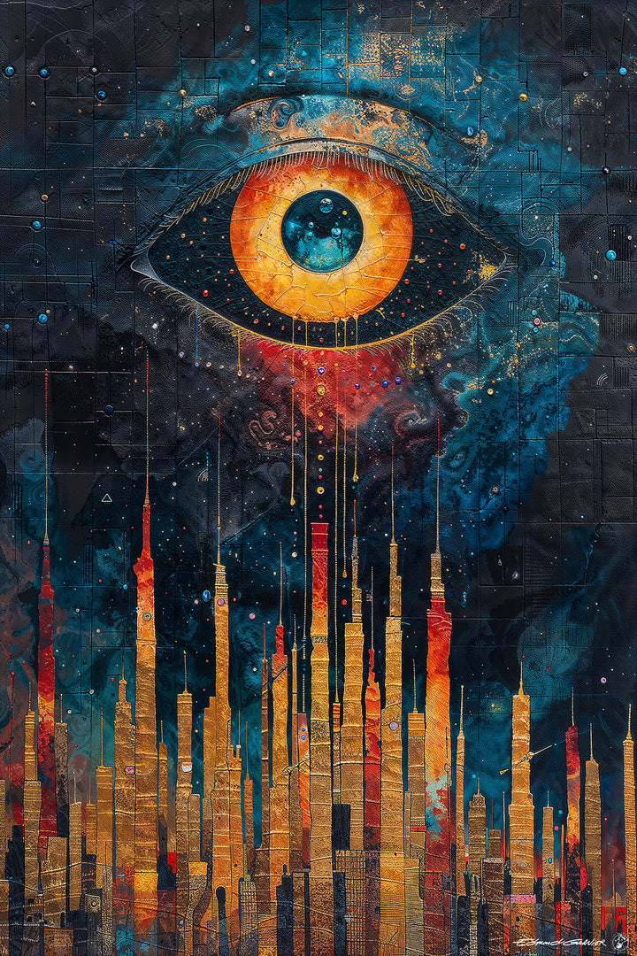 Valhalla – Peinture futuriste introspective par Edmond Garnier