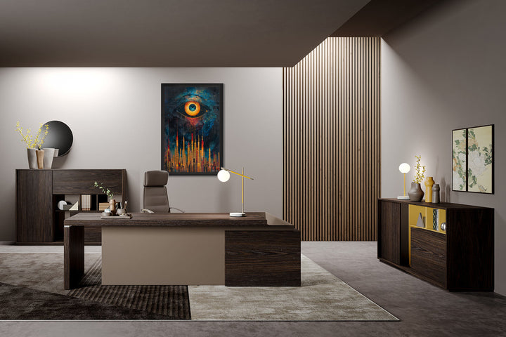 Valhalla – Peinture futuriste introspective par Edmond Garnier
