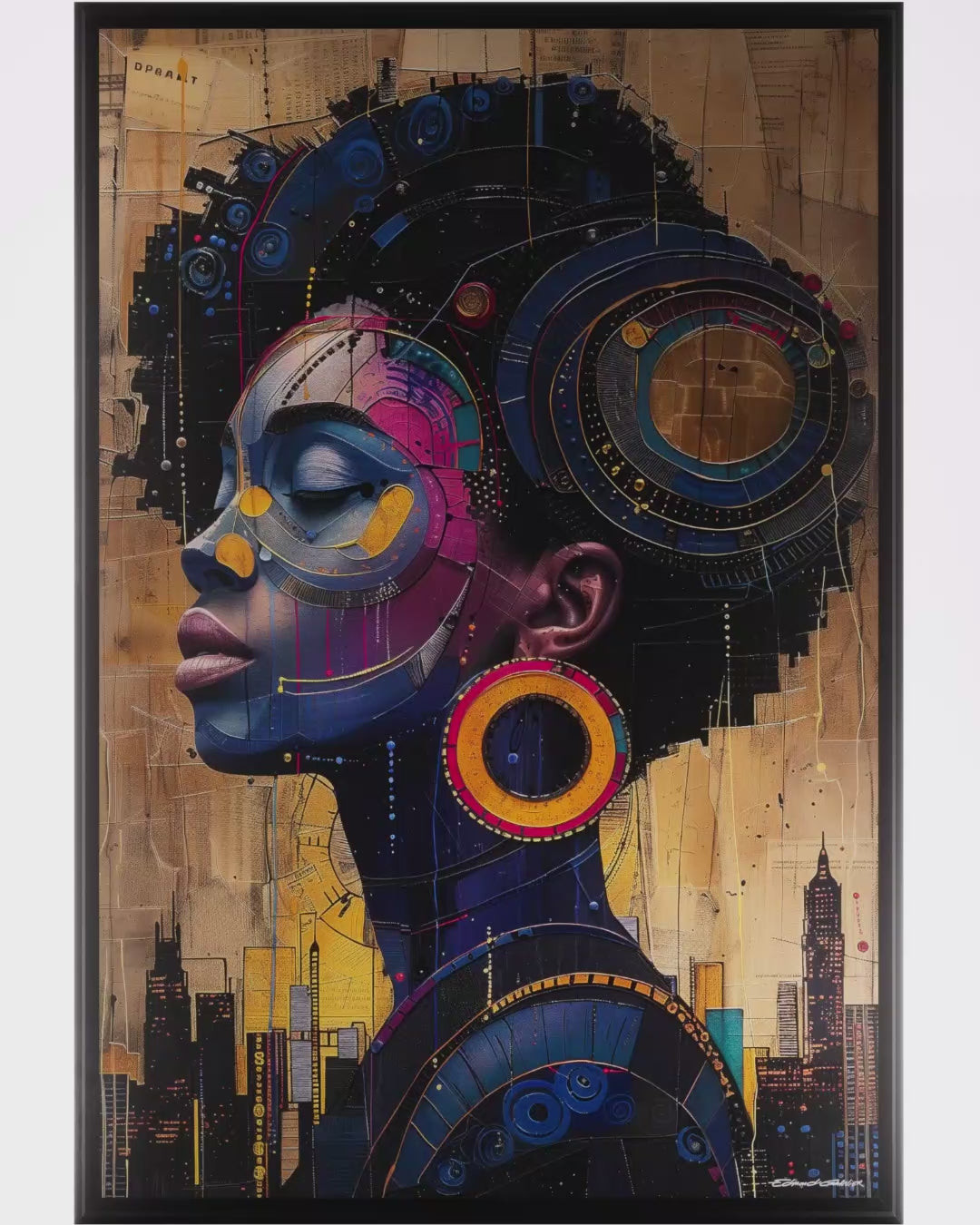 Nakara – Peinture futuriste introspective par Edmond Garnier