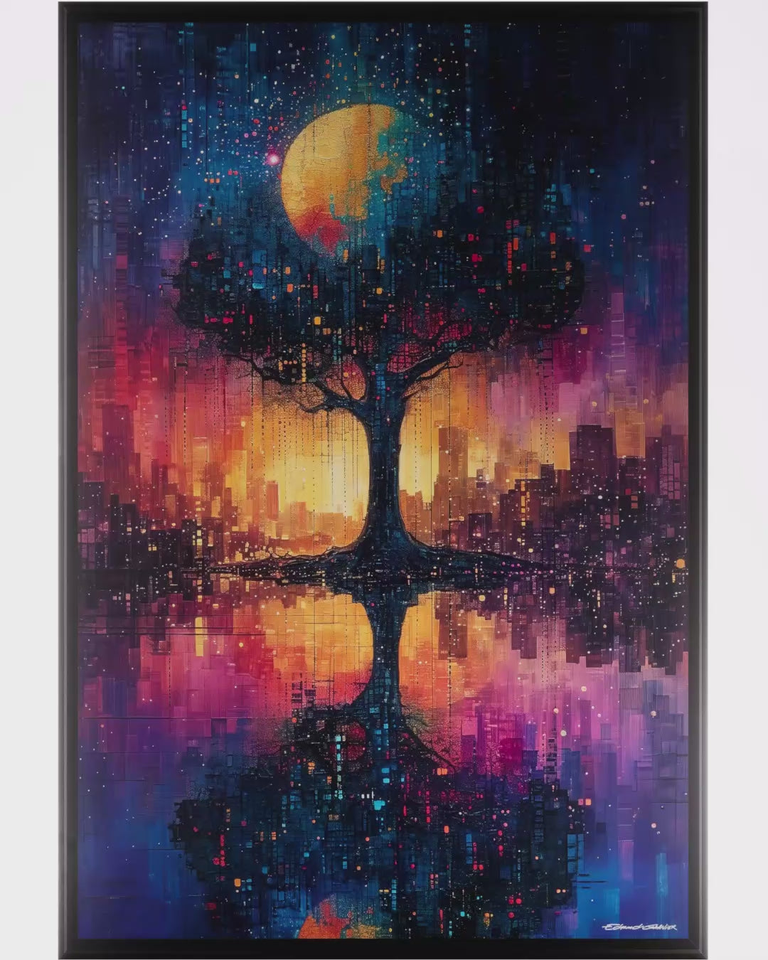 Hyperborée – Peinture futuriste introspective par Edmond Garnier