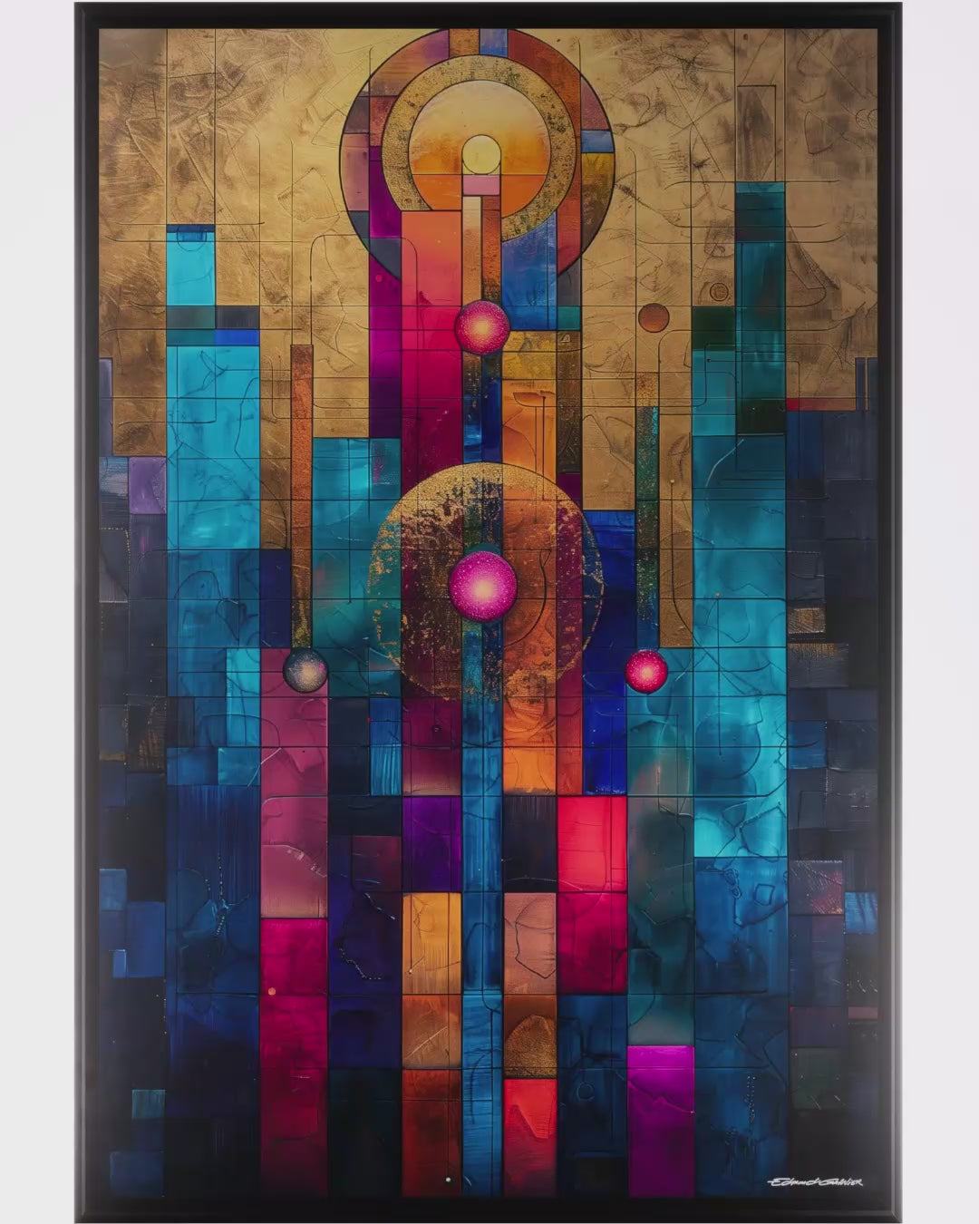 Atlantide – Peinture futuriste introspective par Edmond Garnier