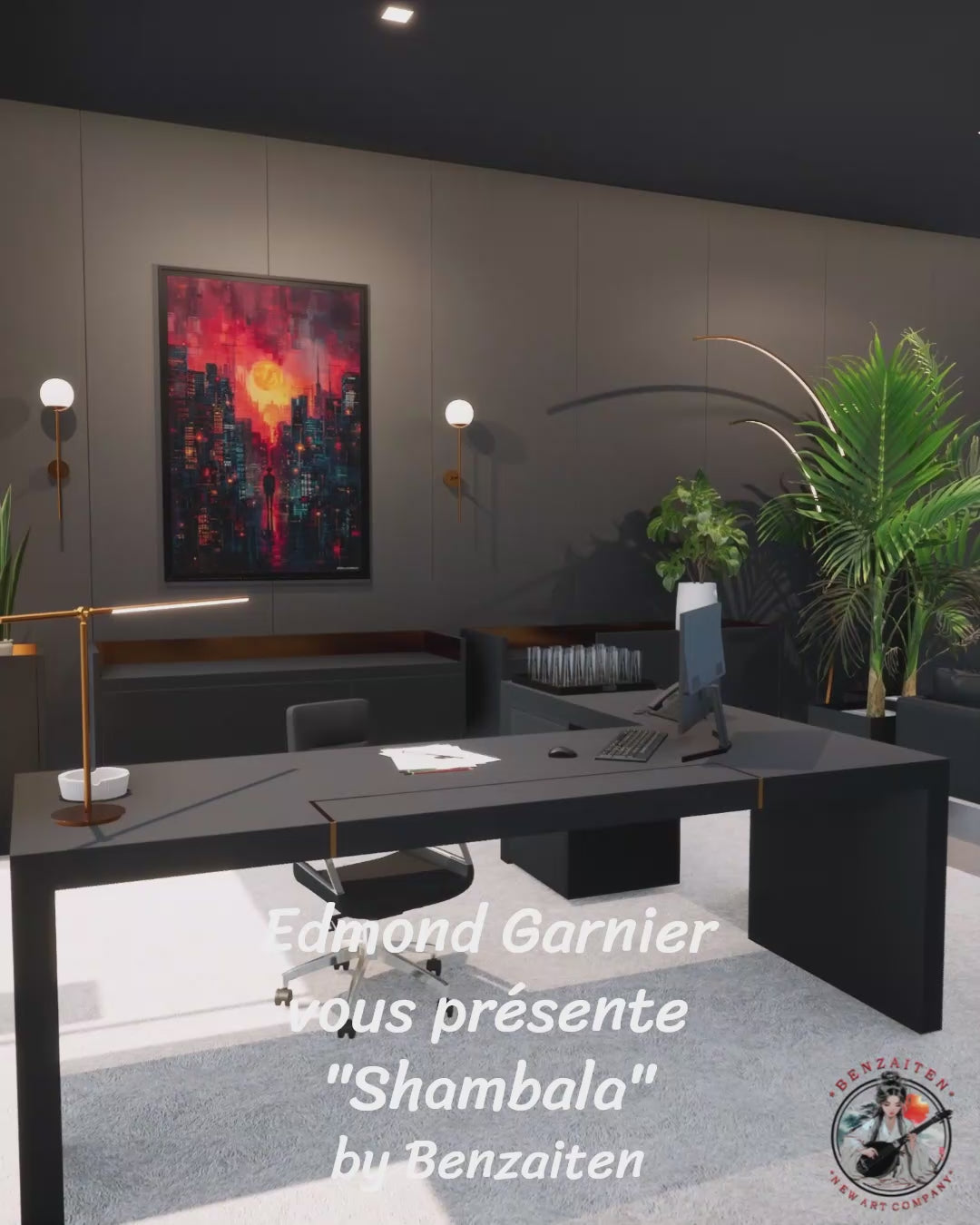 Shambhala – Peinture futuriste introspective par Edmond Garnier