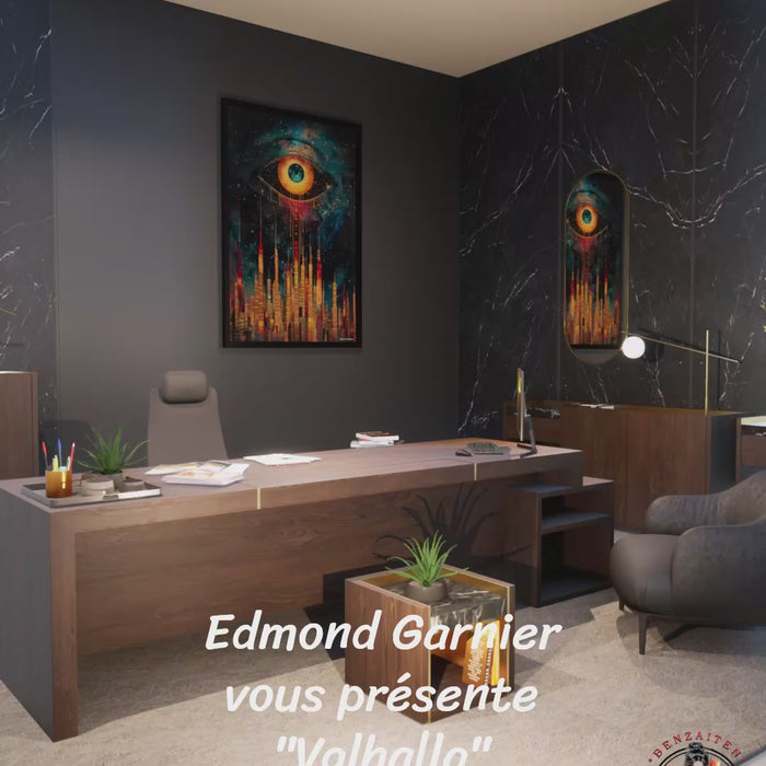 Valhalla – Peinture futuriste introspective par Edmond Garnier