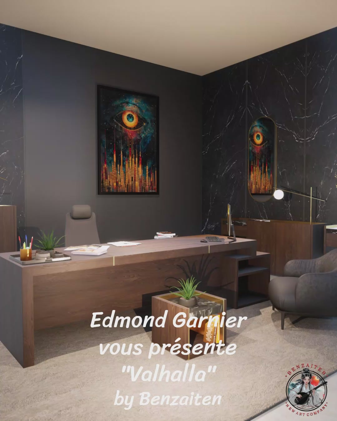 Valhalla – Peinture futuriste introspective par Edmond Garnier