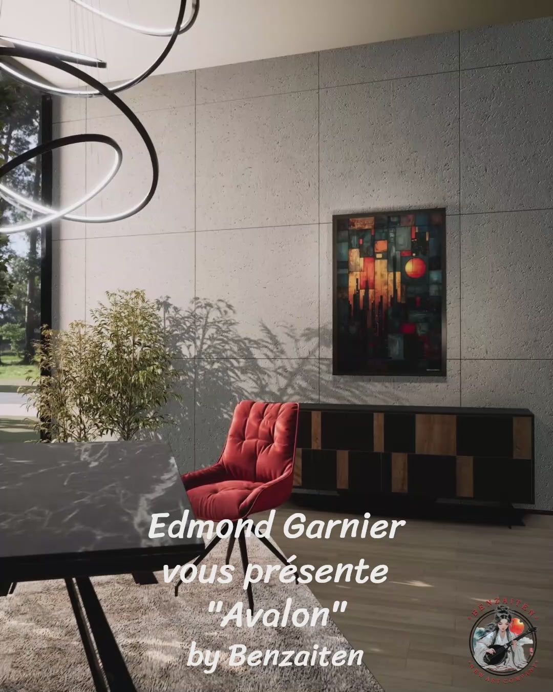 Avalon – Peinture futuriste introspective par Edmond Garnier