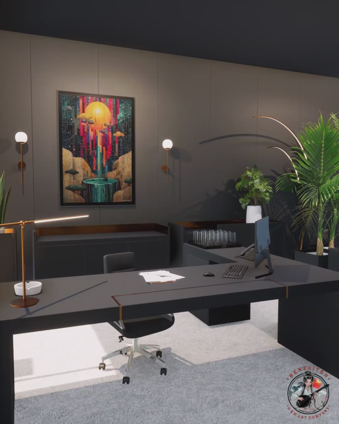 Asgard – Peinture futuriste introspective par Edmond Garnier