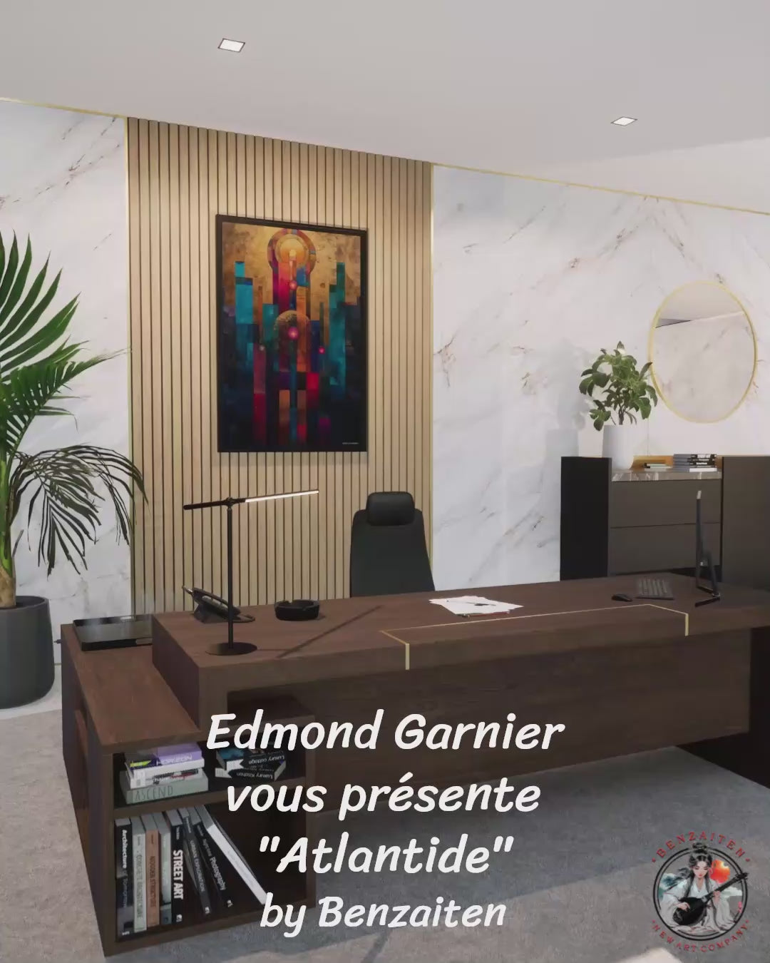 Atlantide – Peinture futuriste introspective par Edmond Garnier