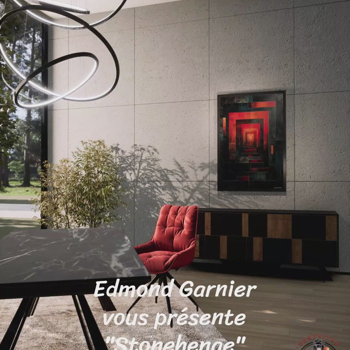 Stonehenge – Peinture futuriste introspective par Edmond Garnier