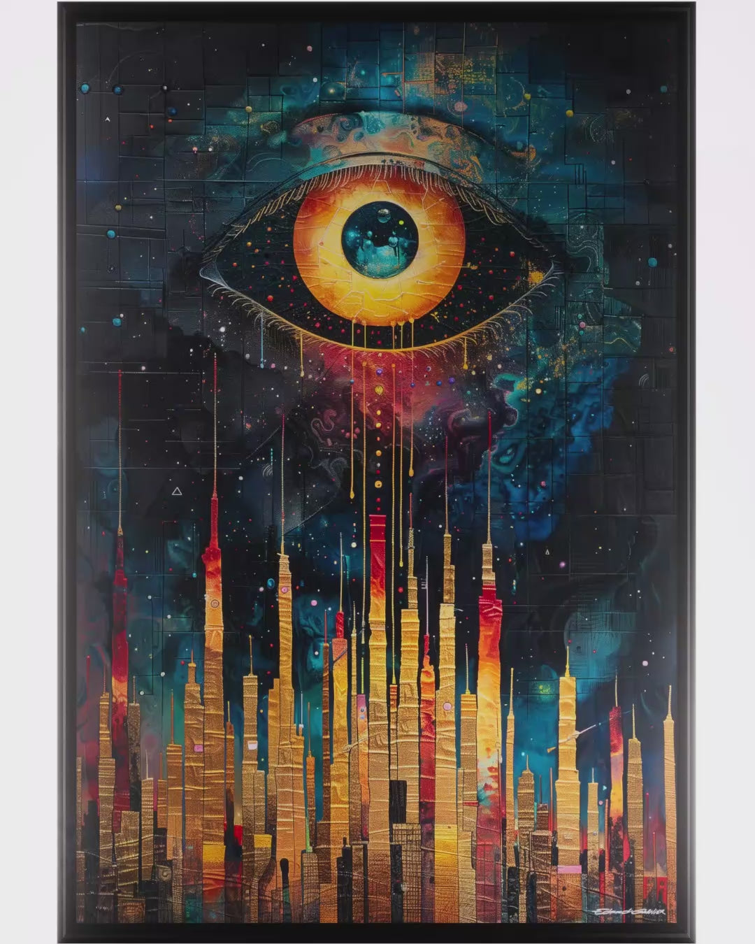 Valhalla – Peinture futuriste introspective par Edmond Garnier