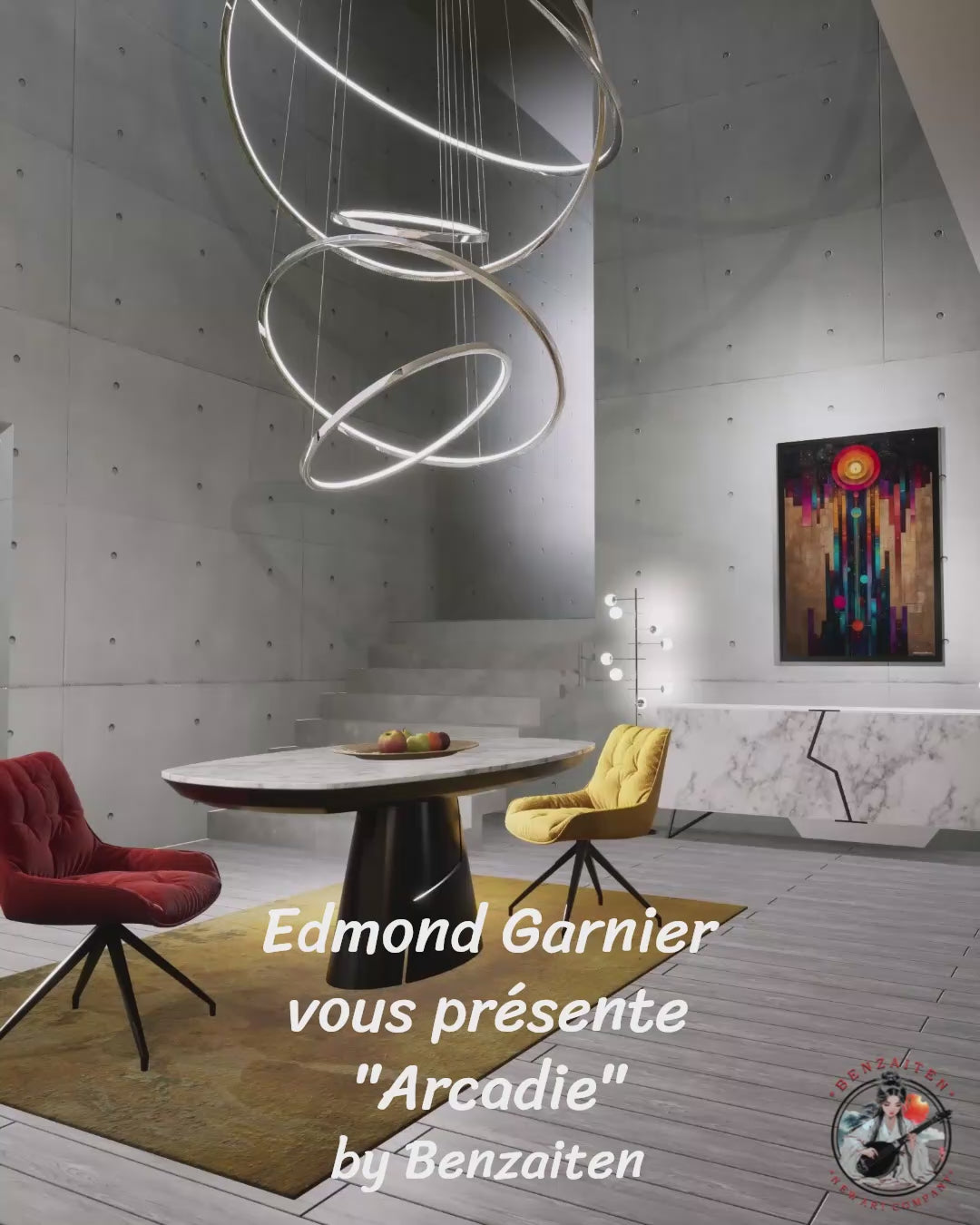 Arcadie – Peinture futuriste introspective par Edmond Garnier