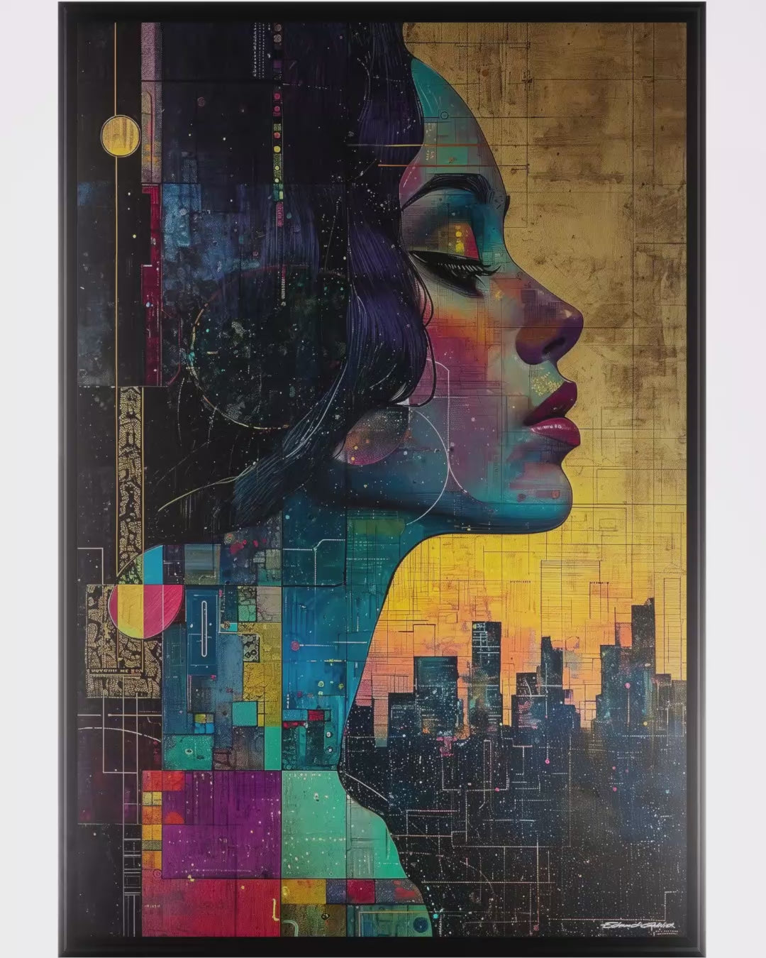 Agartha – Peinture futuriste introspective par Edmond Garnier