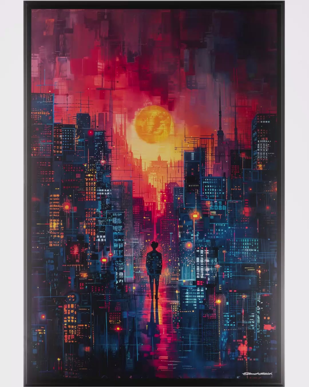 Shambhala – Peinture futuriste introspective par Edmond Garnier