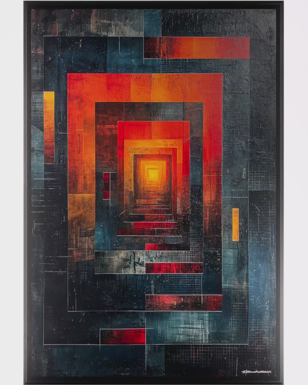 Stonehenge – Peinture futuriste introspective par Edmond Garnier