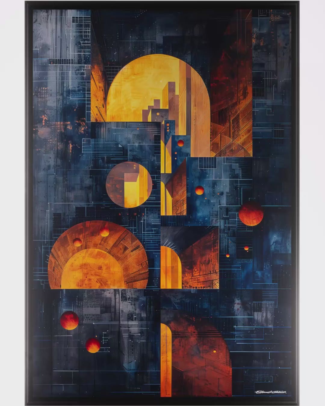 Uruk – Peinture futuriste introspective par Edmond Garnier